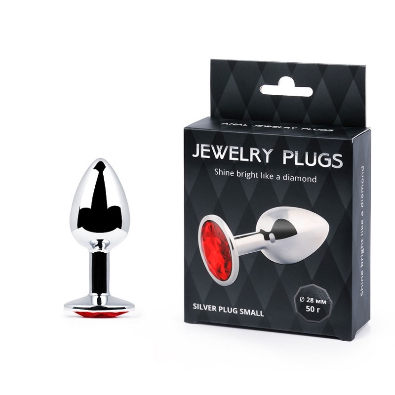 Silver plug small, цвет кристалла рубиновый, SS-14