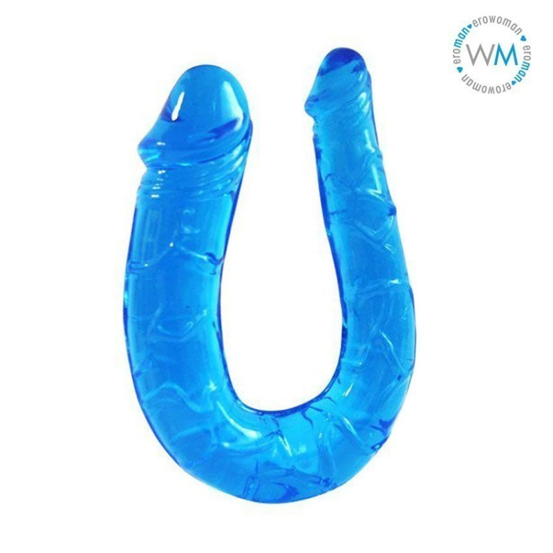 Фаллоимитатор двухголовочный цвет голубой